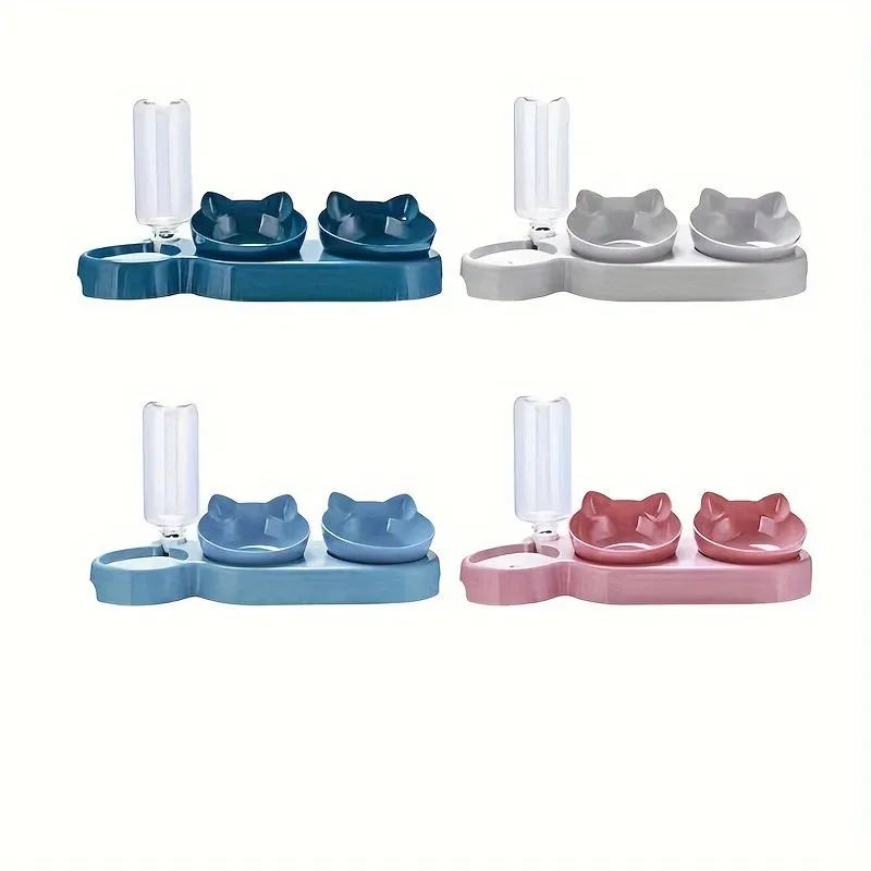 3in1 Pet Feeder Automatic Tilted and NeckFriendly