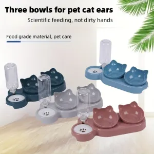 3in1 Pet Feeder Automatic Tilted and NeckFriendly