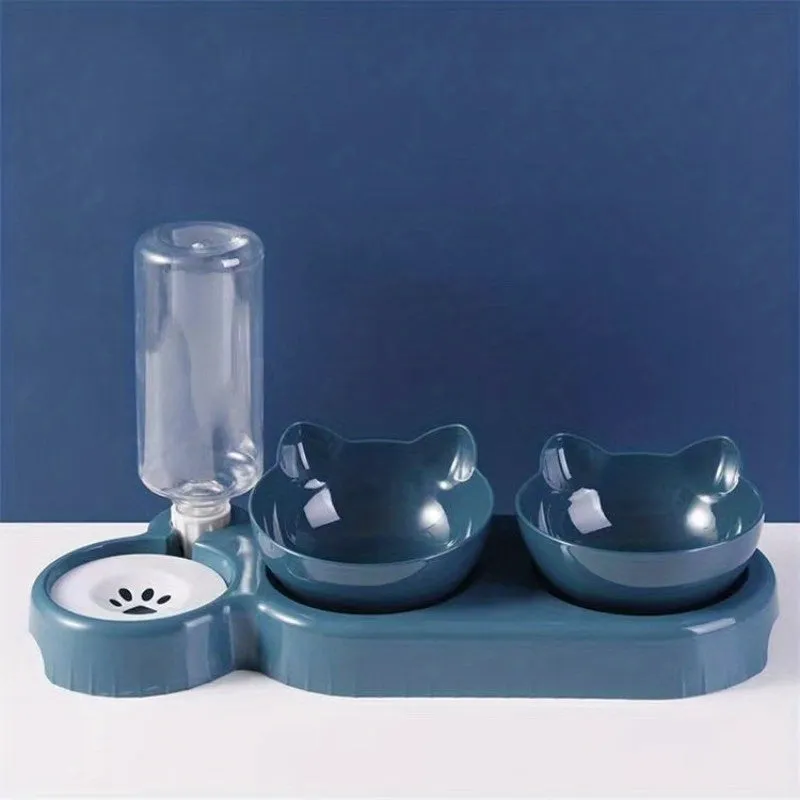 3in1 Pet Feeder Automatic Tilted and NeckFriendly