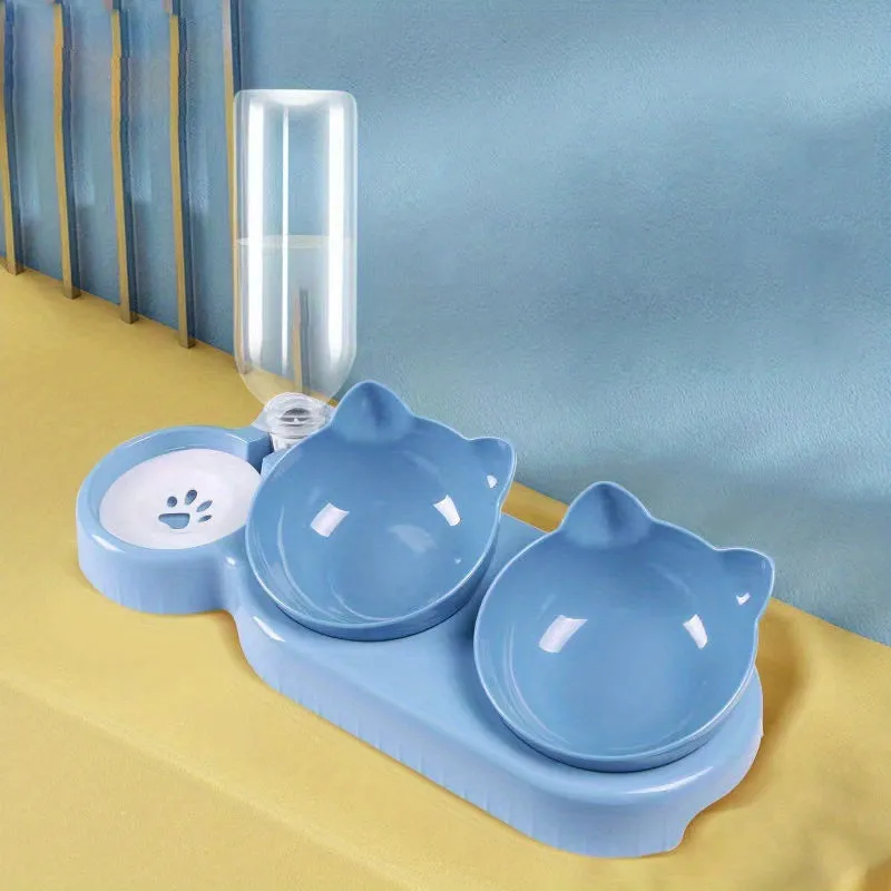 3in1 Pet Feeder Automatic Tilted and NeckFriendly