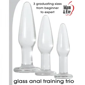 Clear Glass Anal Training Trio Kit by Adam & Eve