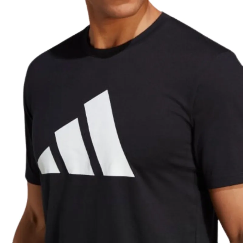 Adidas Train Essentials Feelready Logo Training Men Tennis Tee  - Black/White