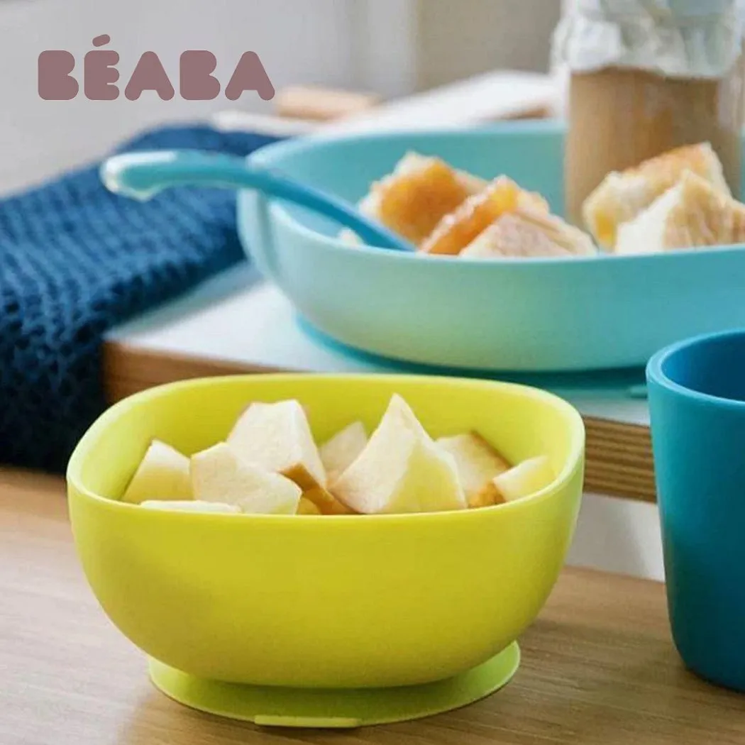 BEABA Silicone Feeding Meal Set - 4 Piece (Blue)