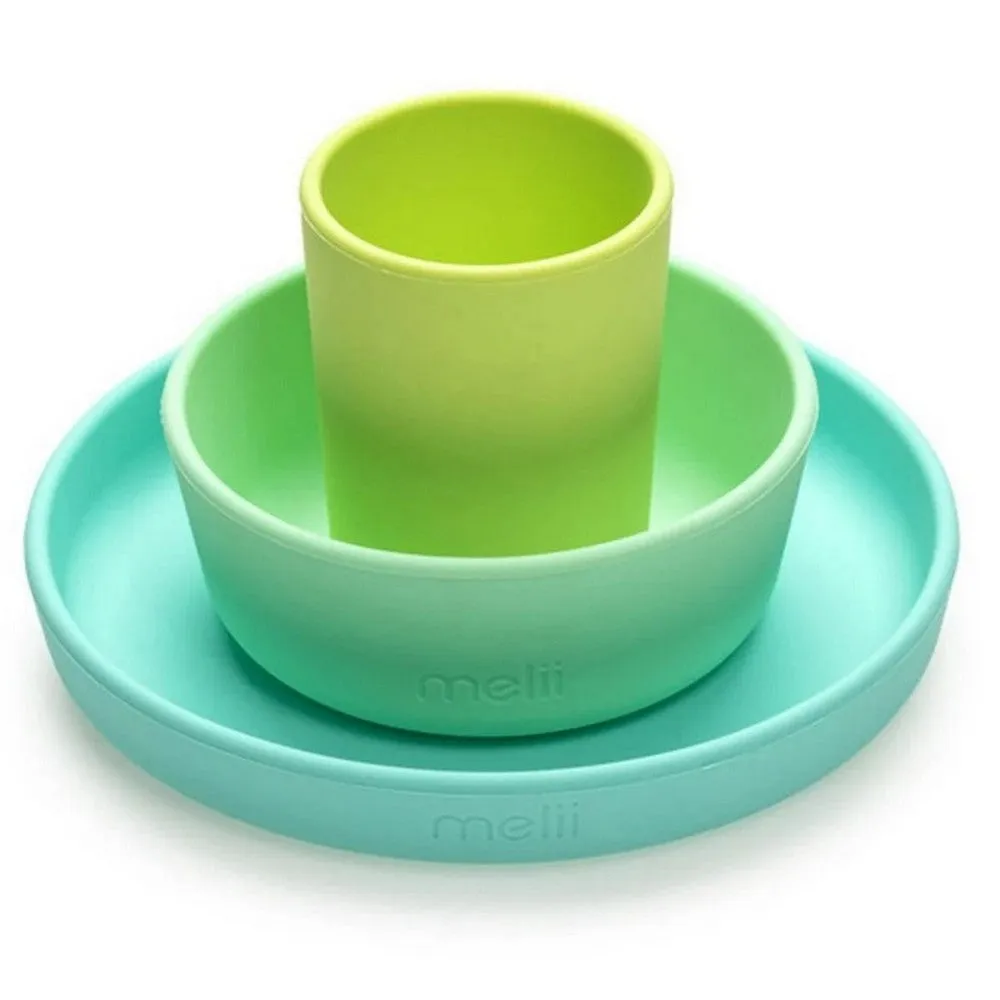 Blue 3 Piece Silicone Meal Set