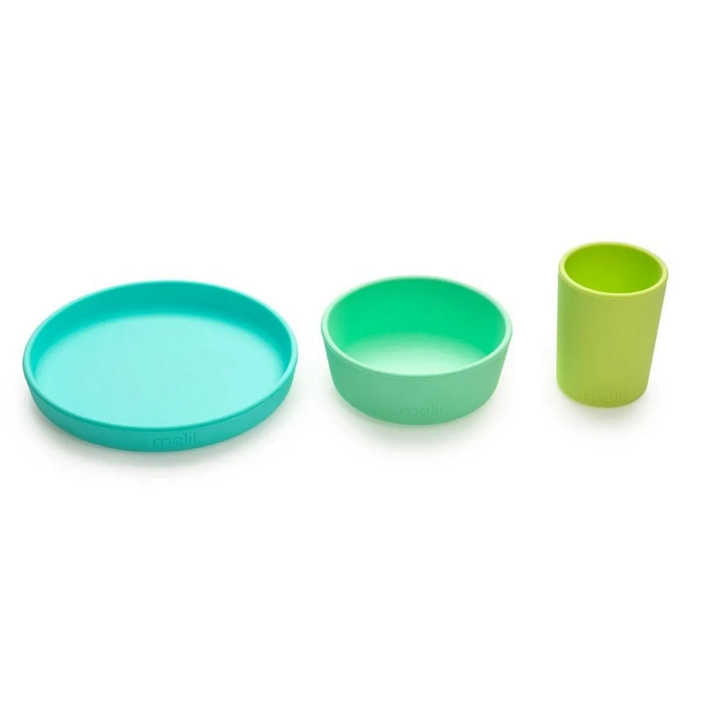 Blue 3 Piece Silicone Meal Set