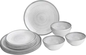 Bruner Bellagio 12-Piece Premium Melamine Dinner Set - Midday Edition