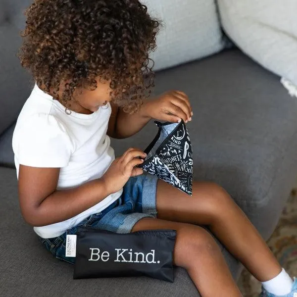 Bumkins Reusable Snack Bag, Small 2 Pk: Be Kind