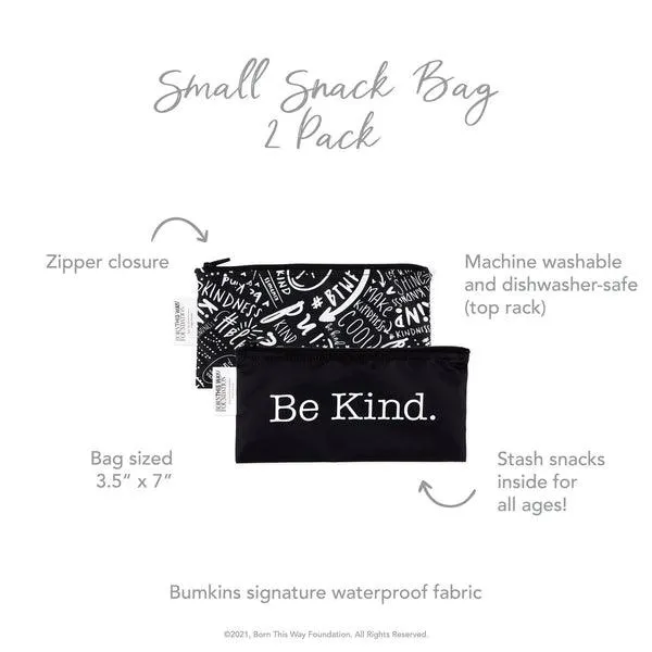 Bumkins Reusable Snack Bag, Small 2 Pk: Be Kind