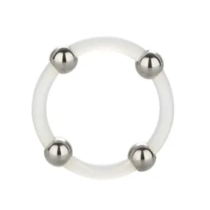 Colt Silicone Clear Extra Large Steel Beaded Stretchy Cock Ring