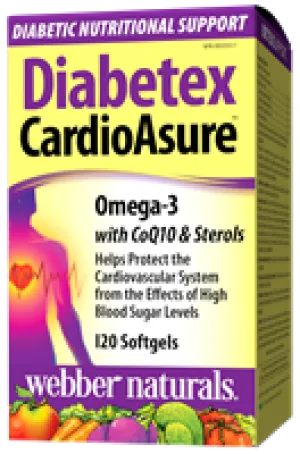 Diabetex CardioAsure, Omega 3 Plus CoQ10 and Sterols, 120 softgels