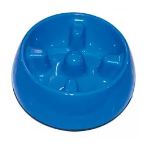 Dogit Go Slow Anti-Gulping Dog Bowl Blue