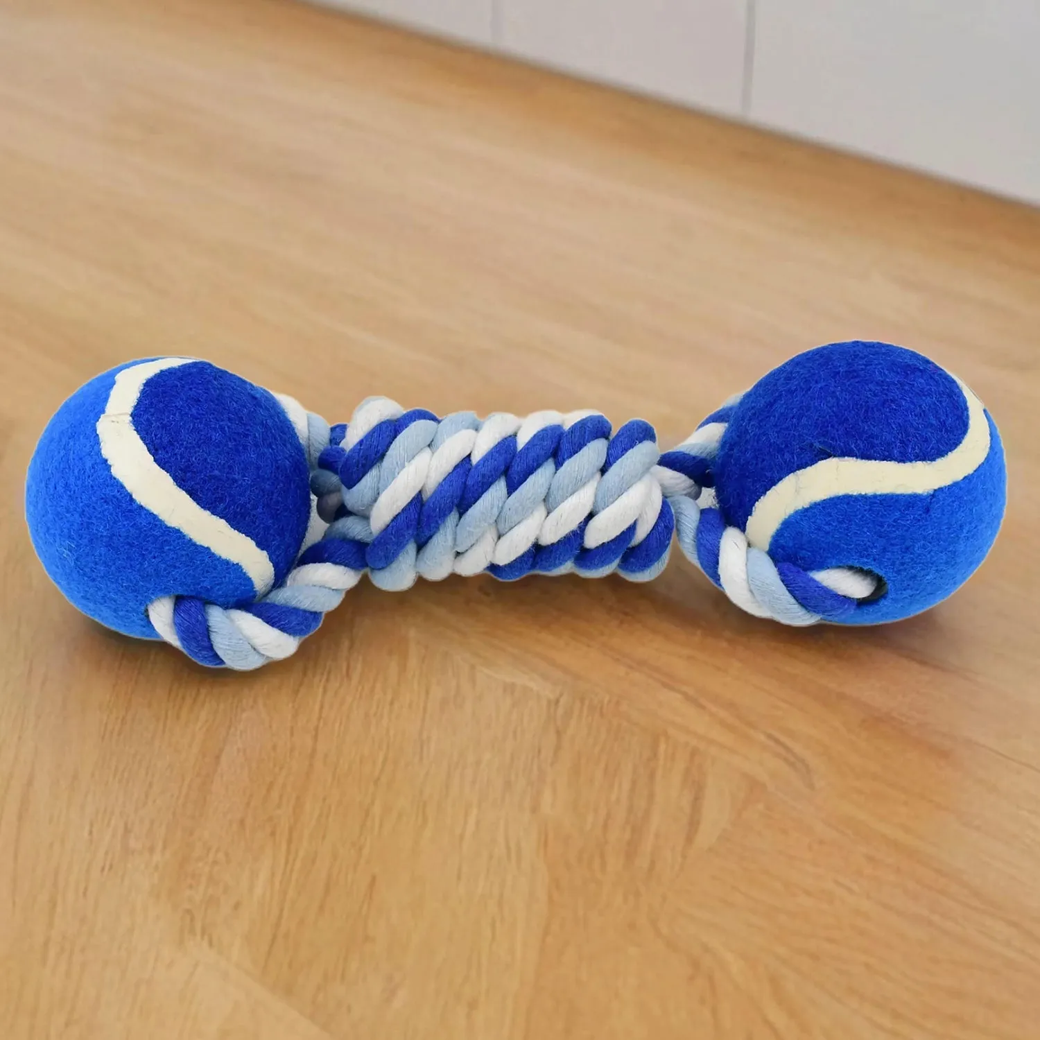 Durable Cotton Rope Dog Toy Two-Way Ball Design (1 Pc)