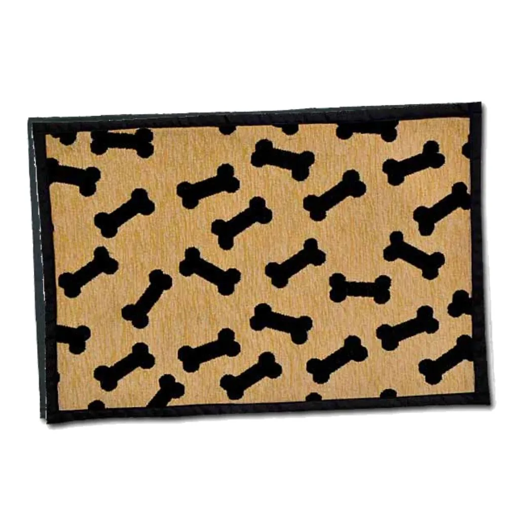 Fashion Dog Dancing Bones Chenille Mat