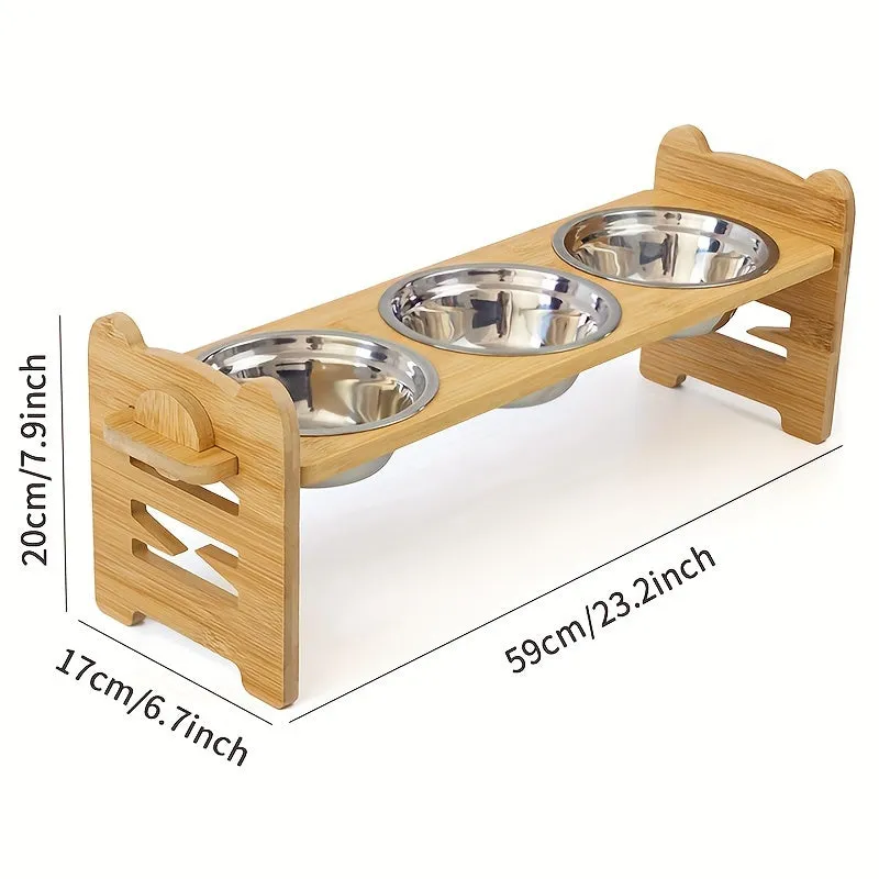 Heightadjustable Dog Feeder Stand Nonslip Double Bowl Neck Protection