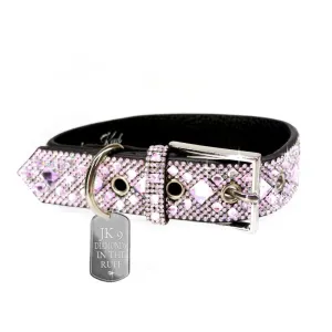 Jacqueline Kent Collection, JKDC102.PK Diamond in the Ruff Pink Dog Collar, Medium