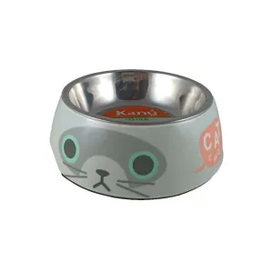 Kanu Pet Stainless Steel with Melamine Stand Cat Bowl