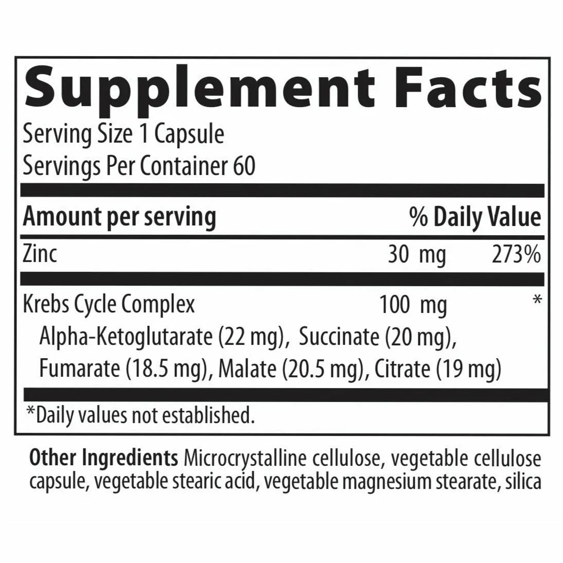 Krebs Zinc 60 caps by Vibrant Health