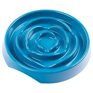 Messy Mutts Interactive Slow Feeder Dog & Cat Bowl Blue