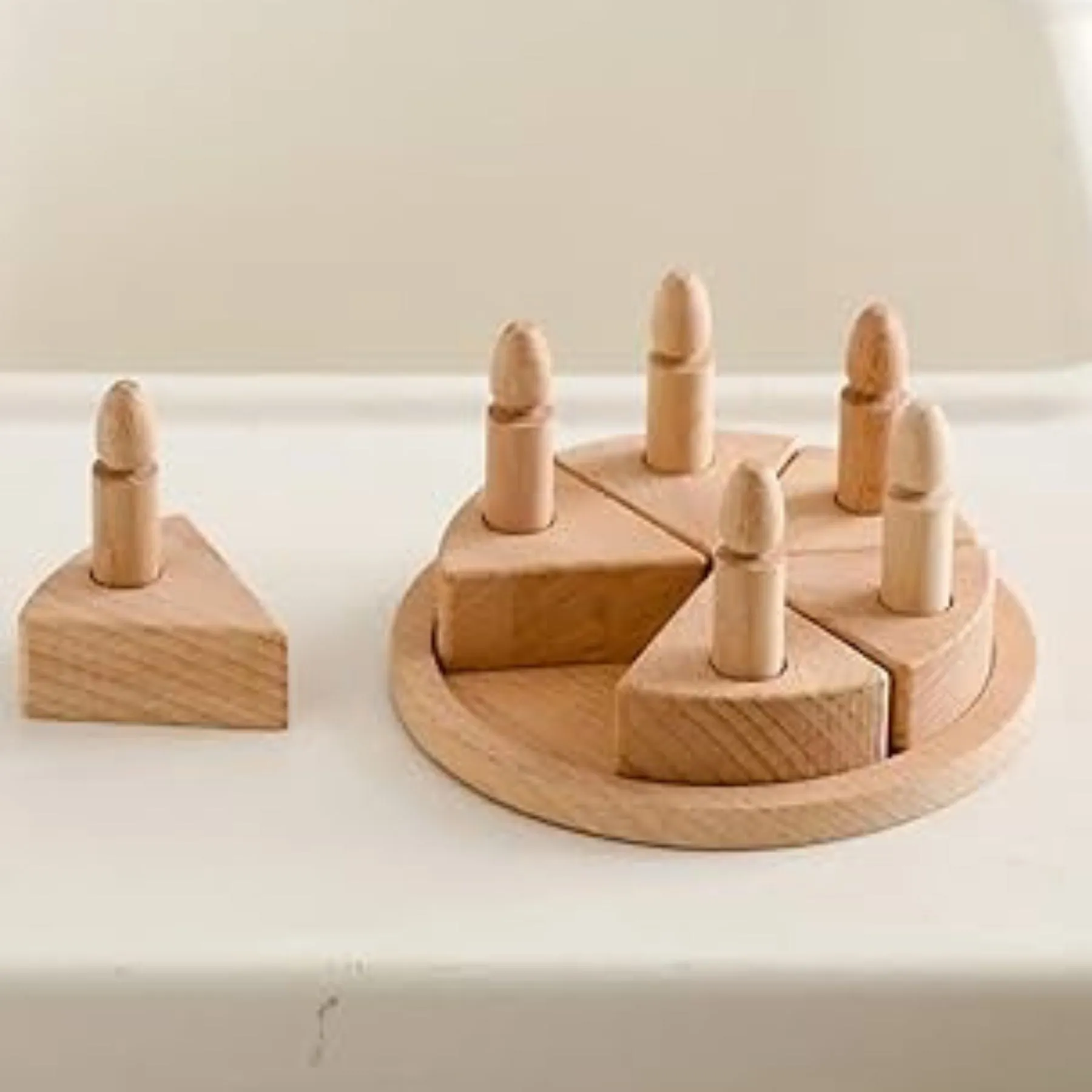 Natural Wooden Birthday Cake Puzzle