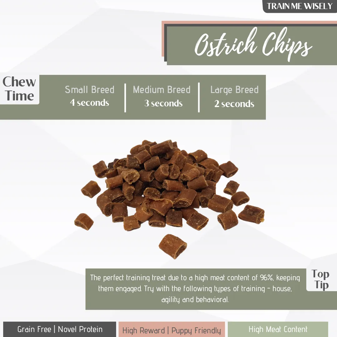 Ostrich Chips - Training Treats 100g