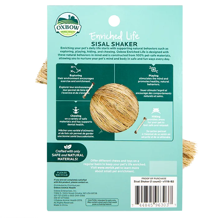 Oxbow Animal Health Enriched Life Sisal Shaker