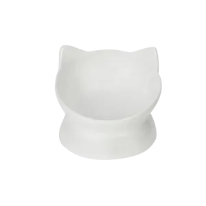 Park Life Designs Oscar Tilt Food Dish for Cats 5" White