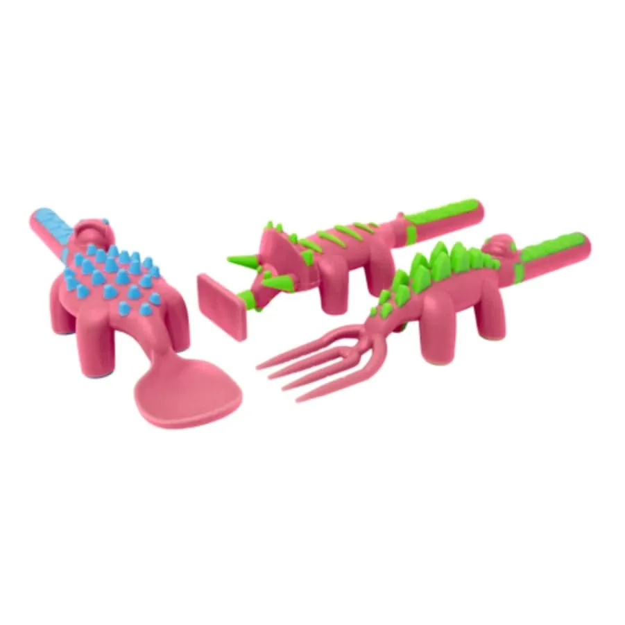 Pink Dino Utensils SET