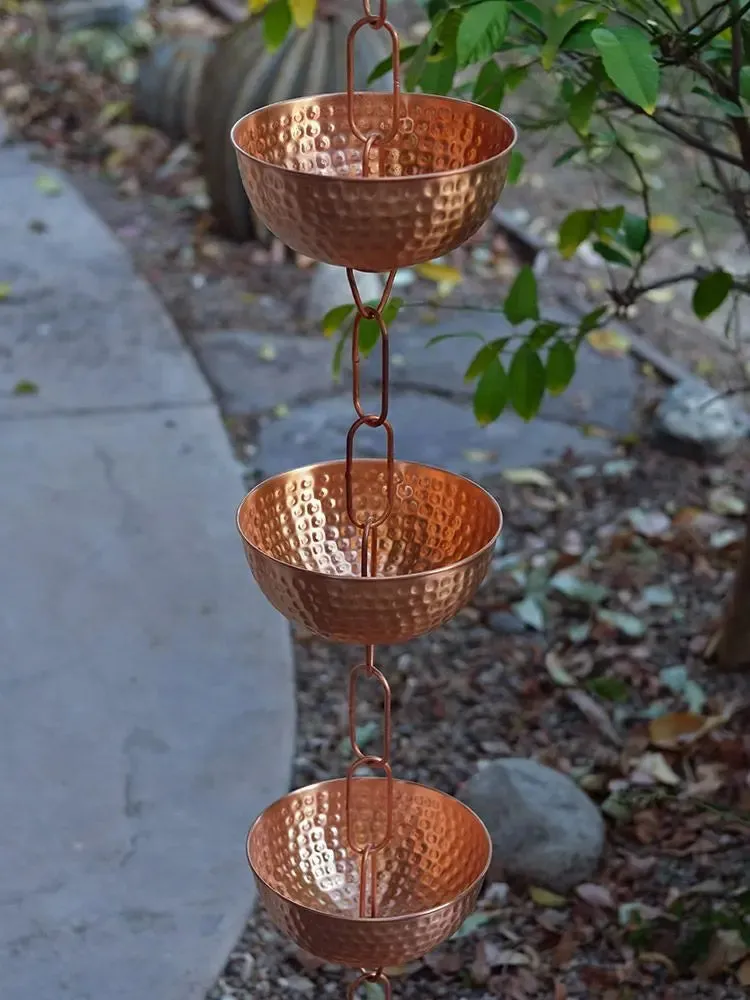 Rain Chain Pure Copper Bowls