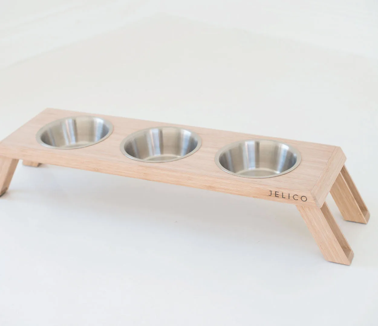 Romeo 3 Bowl Bamboo Pet Feeder