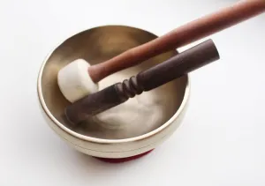 Sangha Therapy Singing Bowl Note # E, Tibetan Bowl with Cushion and Mallet