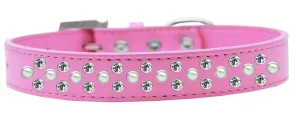 Sprinkles Dog Collar Pearl and Clear Crystals Size 20 Bright Pink