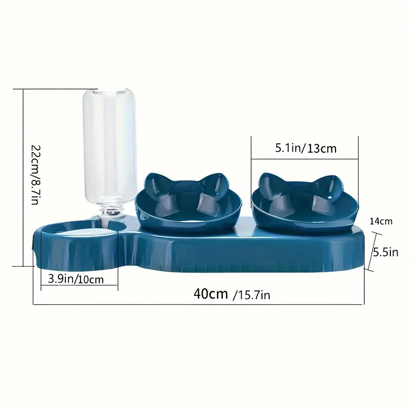 Ultimate 3in1 Pet Feeder Tilted Design Water Bottle Included