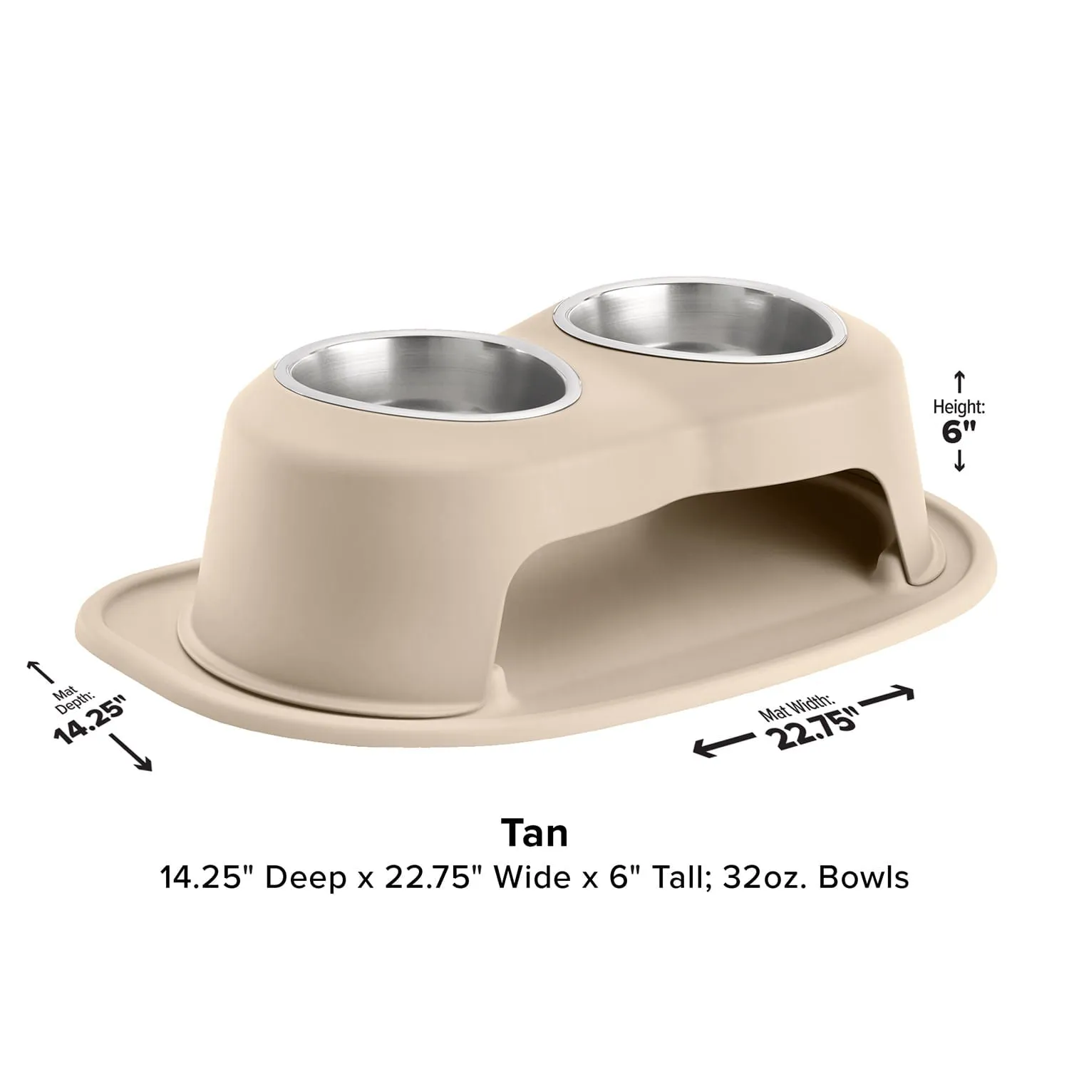 WeatherTech Double High Pet Feeding System, Stainless Steel