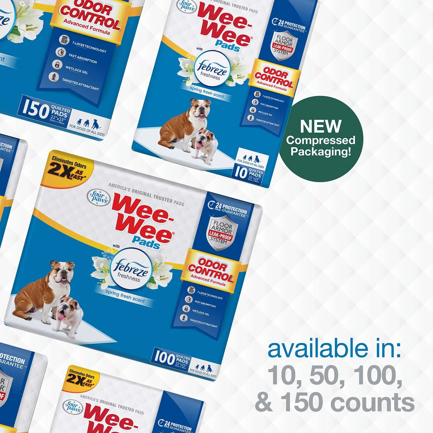 Wee-Wee Odor Control Dog Training Pads with Febreze Freshness