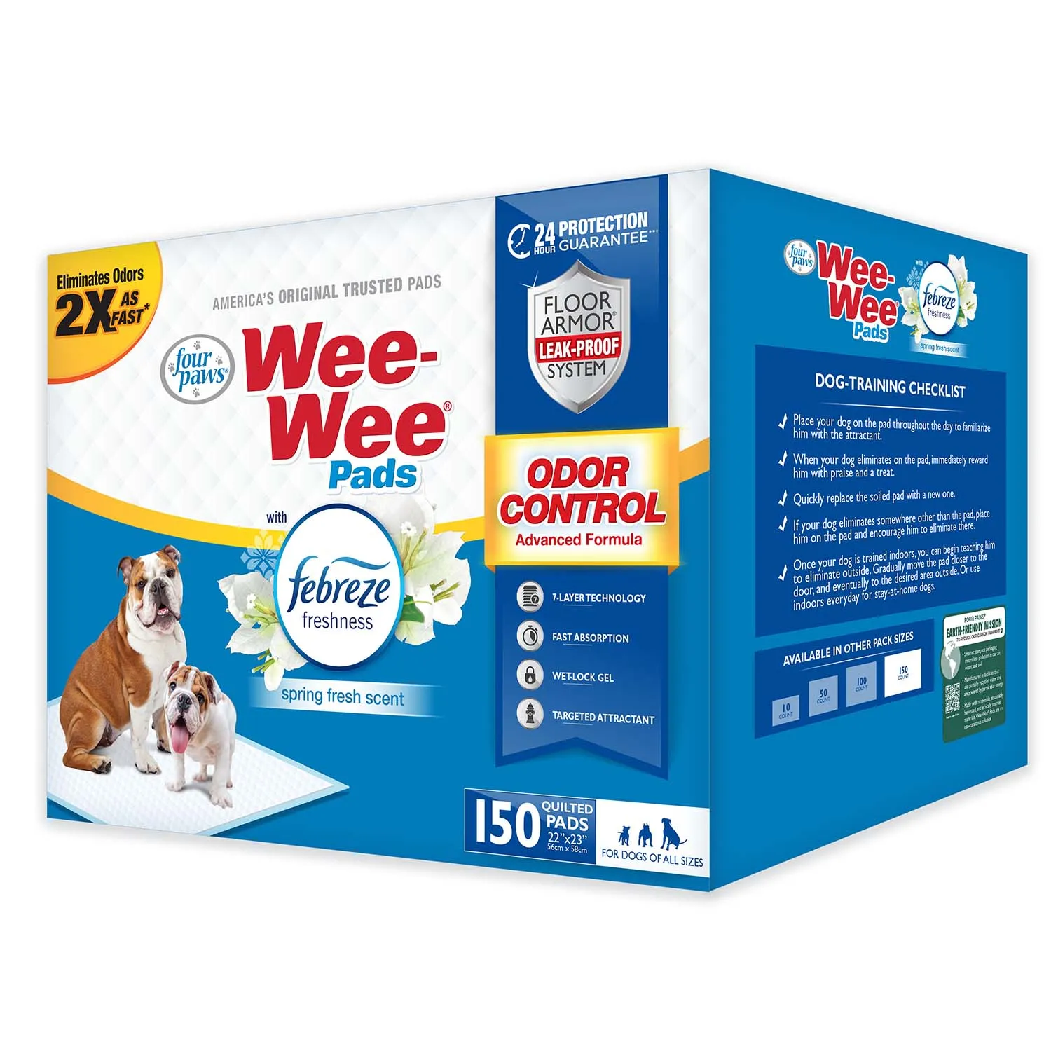 Wee-Wee Odor Control Dog Training Pads with Febreze Freshness