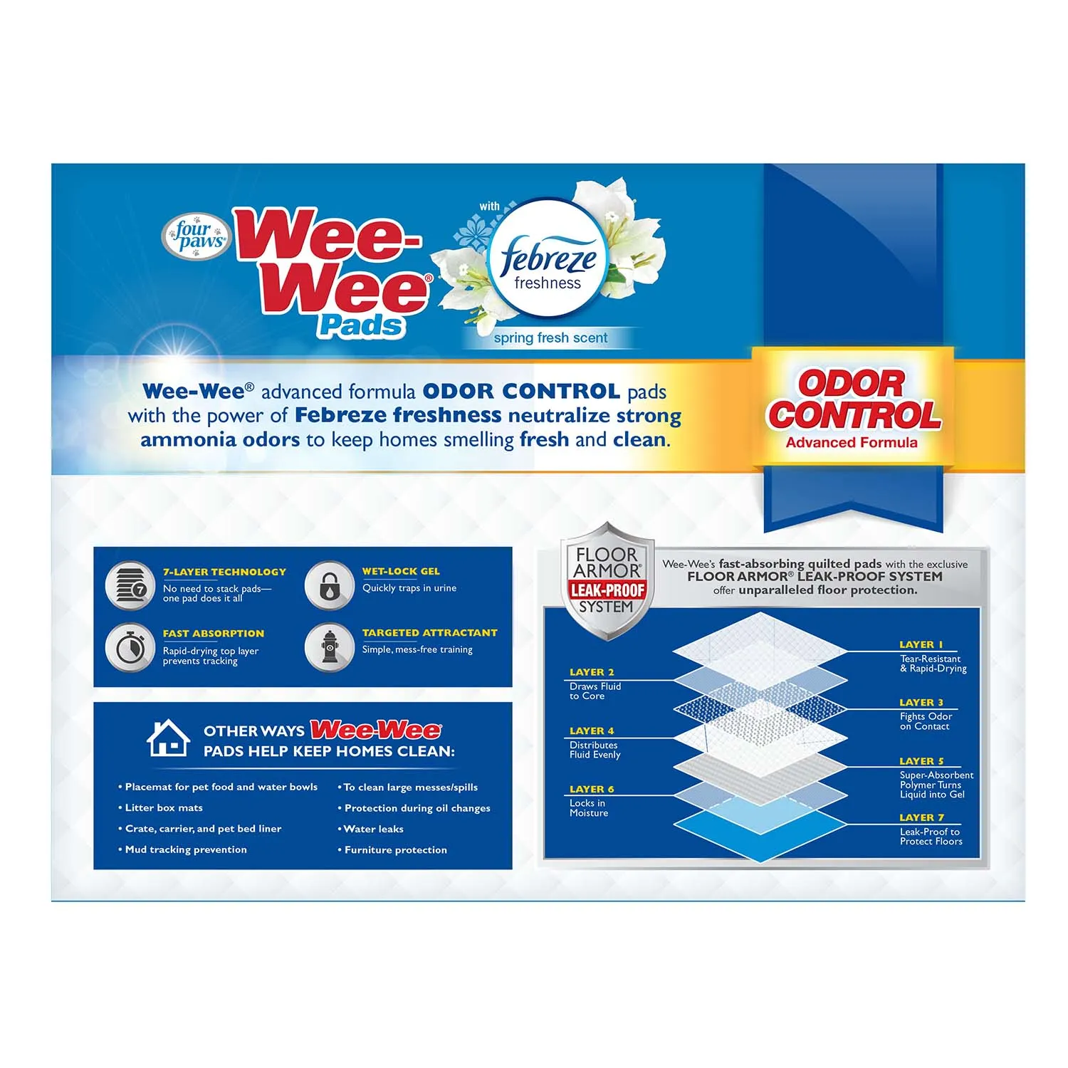 Wee-Wee Odor Control Dog Training Pads with Febreze Freshness