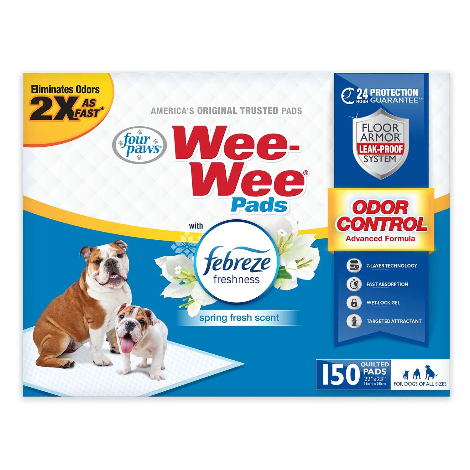 Wee-Wee Odor Control Dog Training Pads with Febreze Freshness