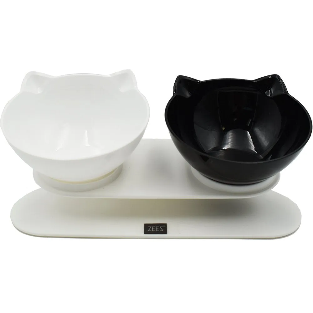 ZeeZ Elevated Tilted Double Cat Bowl 2 x 250mL